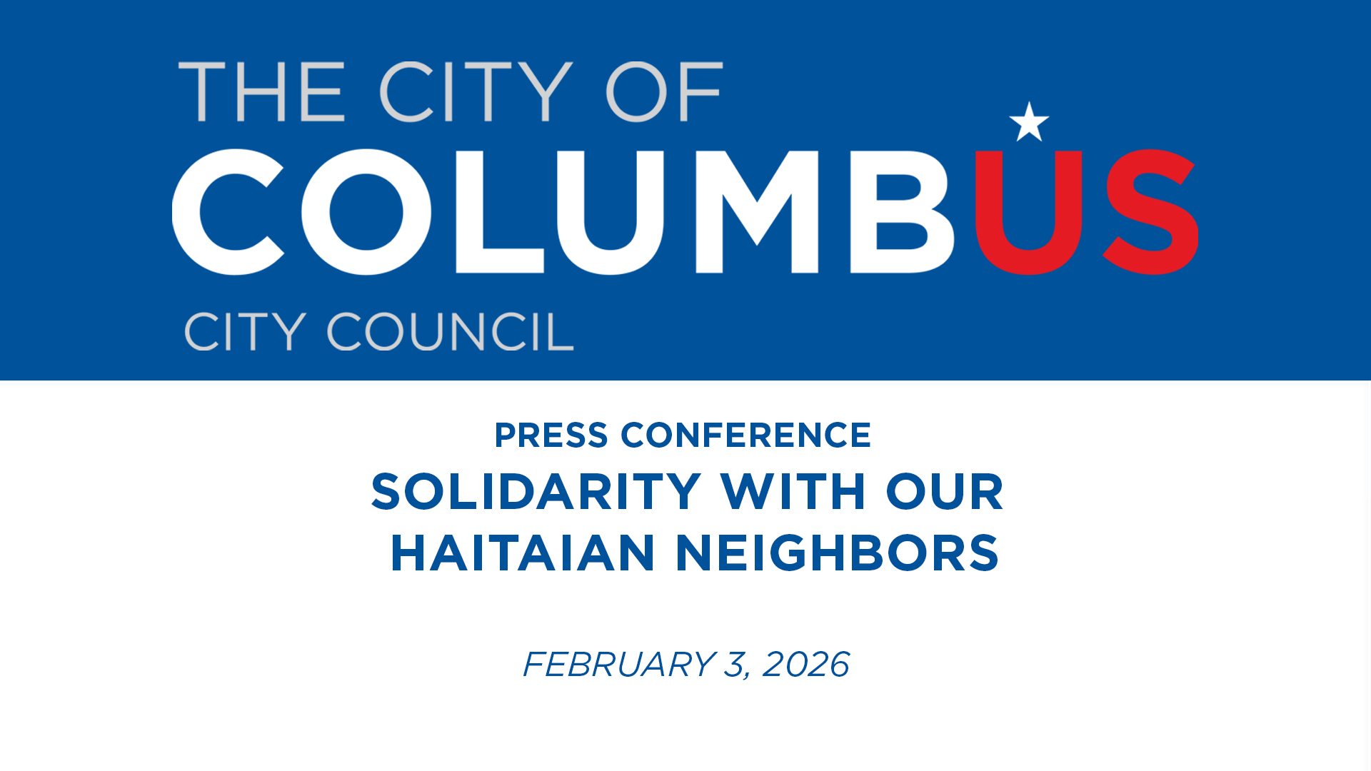 Press Conference Solidarity With Our Haitian Neighbors 2/3/26